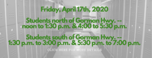 Student Belongings Pick-Up April 17th