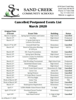 3/17/2020 Updated Cancelled/postponed Events