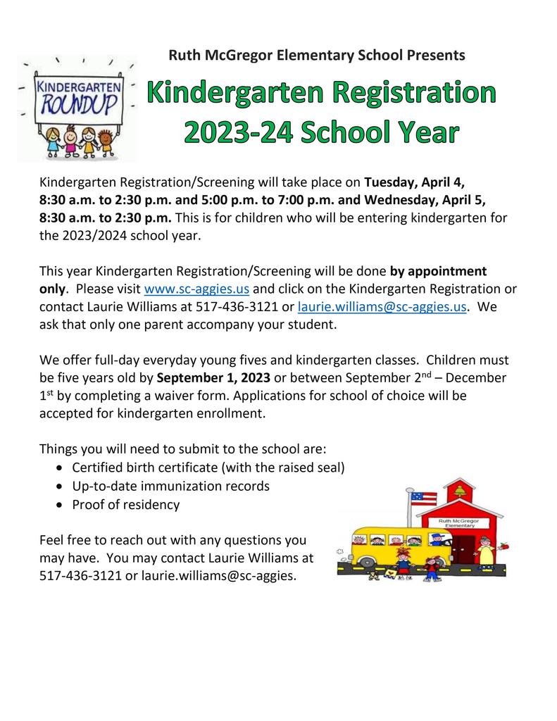 Kindergarten Resistration